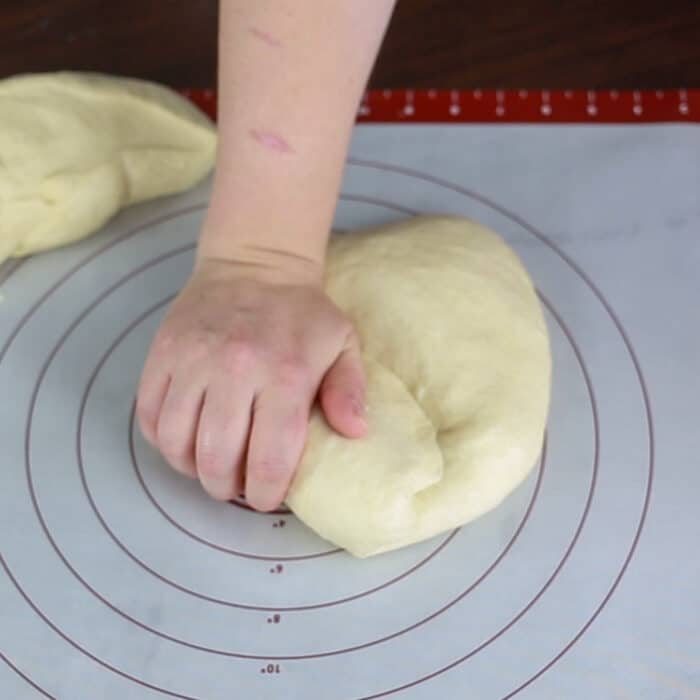 Shaping the dough for a sandwich loaf