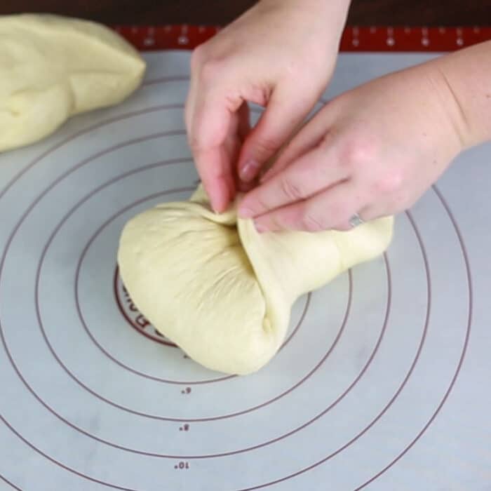 Shaping the dough for a sandwich loaf