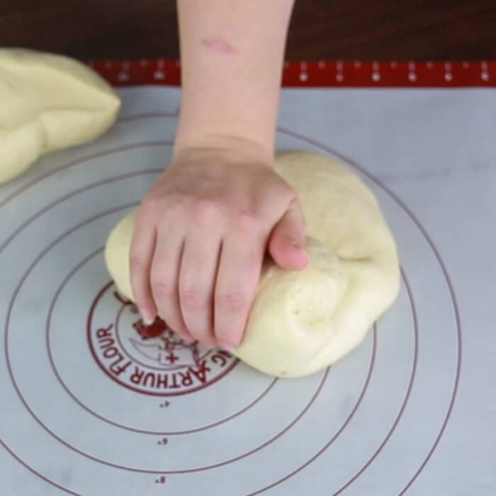 Shaping the dough for a sandwich loaf