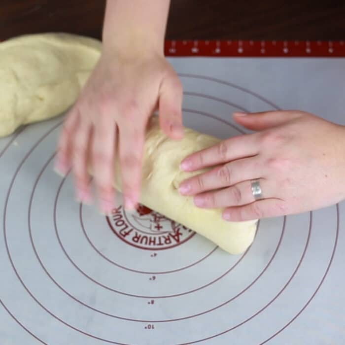 Shaping the dough for a sandwich loaf
