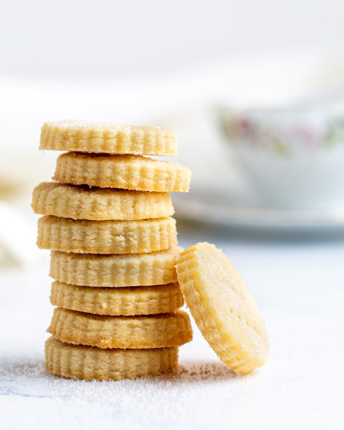 shortbread cookies stacked on top of each other