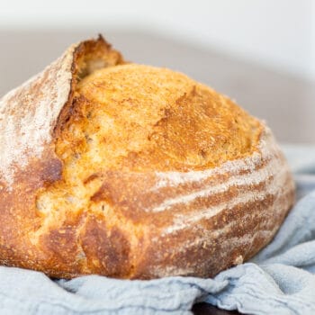 A round sourdough loaf