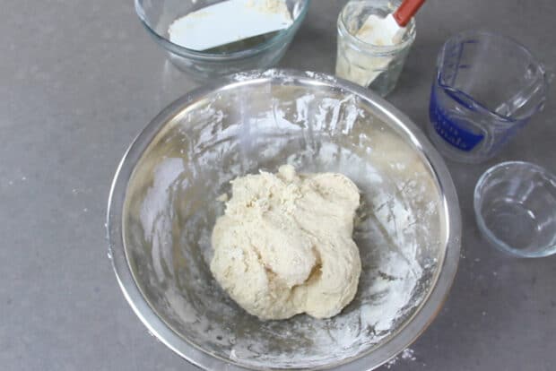Dough being mixed