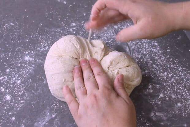 Shaping sourdough into a boule