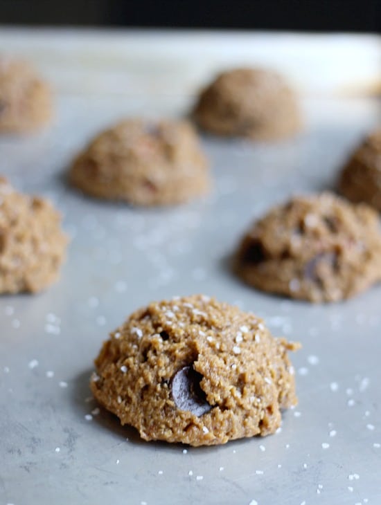 raw cookies sprinkled with salt