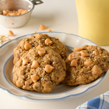 oatmeal scotchies piled onto a plate