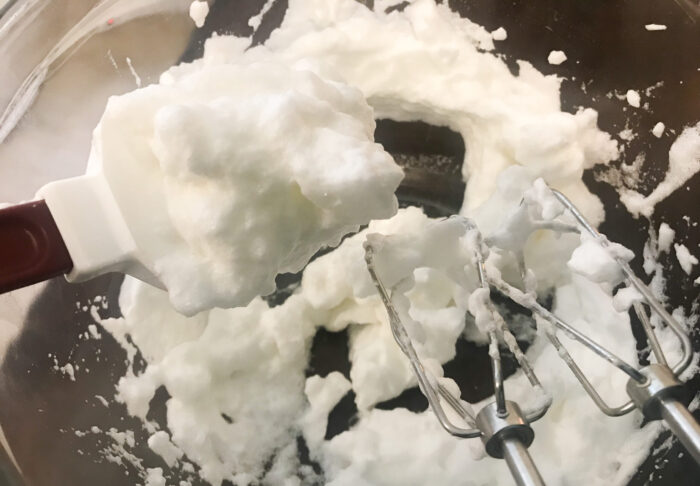 Over whipped meringue turned into clumps