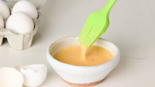 making an egg wash with whole egg and water