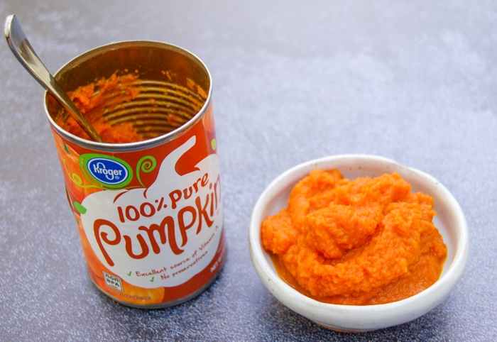 A can of pure pumpkin
