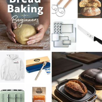 Collage of gift ideas for bread bakers