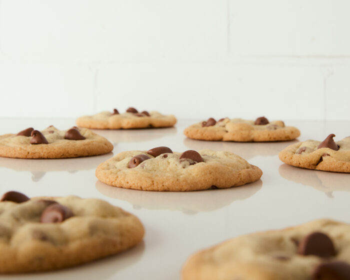 thin and crispy cookies on a countertop