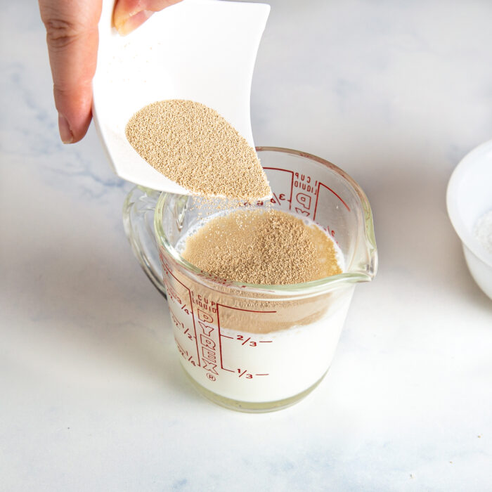 Adding yeast to warm milk