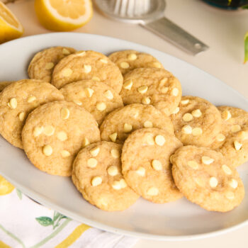 lemon cookies on a serving plate