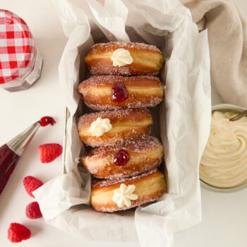 donuts filled with jam and cream