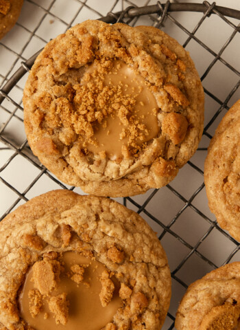 close up of cookie butter cookies
